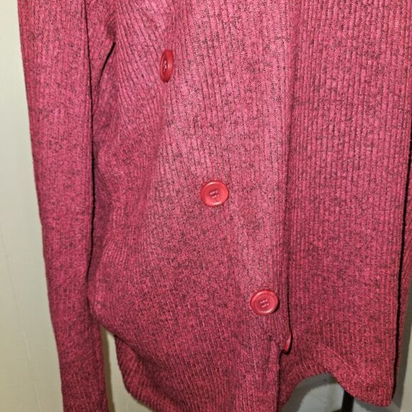 * STUDIO 1886 Maroon Button Trim Accents Turtleneck Tunic Ladies L 12 14 - Picture 6 of 6